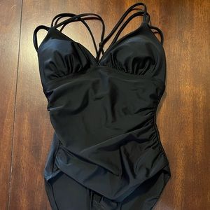 NWT Merona (Target), black, one piece swimsuit, size small